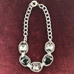 Statement Piece 8” Black Silver Necklace